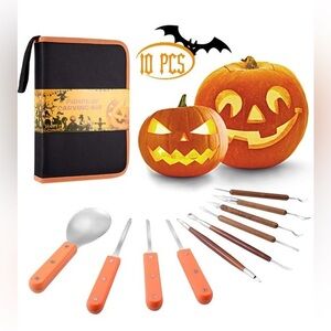 10 Pcs Pumpkin Carving Tools Kit – Durable Stainless Steel with Case